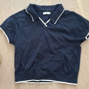 tna aritzia knit polo tshirt